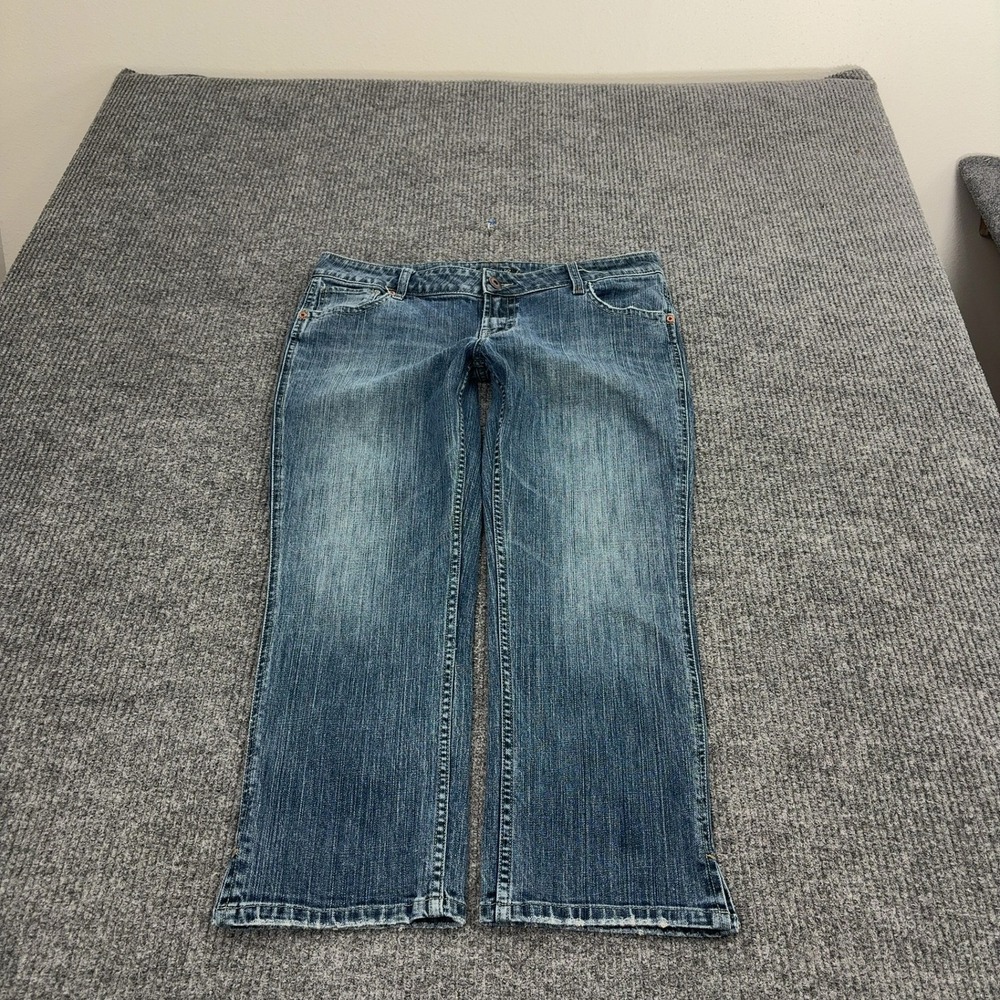 American Eagle Jeans Women 12 Blue Cotton Spandex Flap Pocket Low Rise Y2K Style